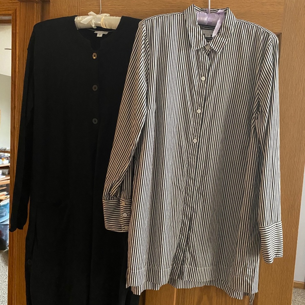 JJill blouse, black and white stripe, size medium